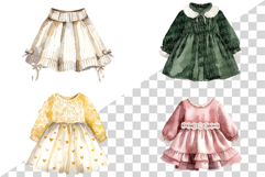 Girl's winter skirts | watercolor clipart cute layered lace Product Image 2