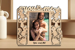 You and Me Autumn SVG Frame Photo Picture Love Squirrel Fall Product Image 2