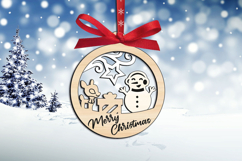 SVG Snowman Merry Christmas Ornament Deer Gift Laser Holiday Product Image 2