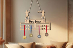 Boxing Sport Man Medal Hanger SVG Display Wall Decor Home Product Image 2