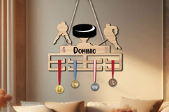 Hockey SVG Man Sport Medal Hanger Display Wall Decor Present Product Image 2