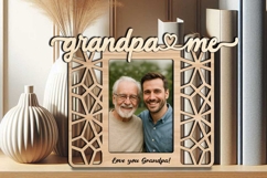 Abstract SVG Grandpa Me Frame Picture Grandkid Laser Gift Product Image 2