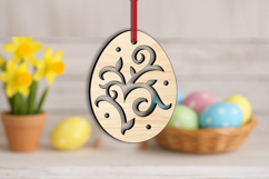 Ornament Easter Egg SVG Greenery Swirls Laser Gift Present Product Image 2