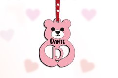 SVG Valentine&#039;s Day Love Bear Letter D Gift Laser Alphabet Product Image 2