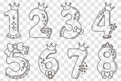 Cute Princess Font | Outline Coloring Page SVG Line Clip Art Product Image 2