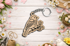 Bird Flower Laser SVG Spring Keychain Gift Present Summer Product Image 2