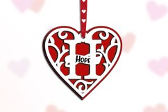 Letter H Valentine Day Laser Cut Gift Love Romantic SVG Product Image 2