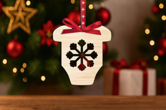 SVG Laser Bodysuit Newbron Baby Christmas Ornament Present Product Image 3