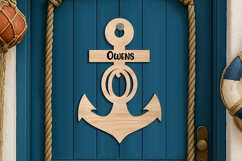 SVG Letter O Alphabet Door Hanger Sea Anchor Nautical Family Product Image 2