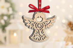 Christmas Tree Ornament Angel SVG Laser Holiday Holy Present Product Image 2