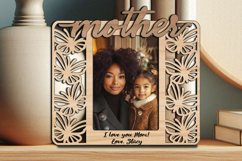 Mother Daughter SVG Frame Photo Butterfly Design Laser Gift Product Image 2