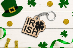 SVG Irish Four-leaf clover Keychain Patrick Day Laser Lucky Product Image 2