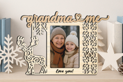 SVG Christmas Grandma and me Photo Frame Laser Gift Winter Product Image 2