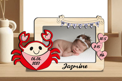 SVG Crab Laser Baby Photo Frame Gift Board Newborn Picture Product Image 2