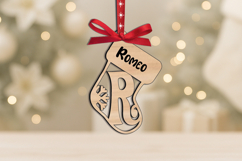 Christmas Ornament Letter R Laser SVG Alphabet Sock Monogram Product Image 2