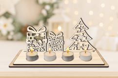 Christmas Decoration Holiday Candles Holder SVG Laser Gift Product Image 2