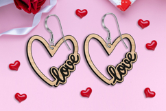 Romantic Love Text Earring SVG Gift Laser St Valentine's Day Product Image 2