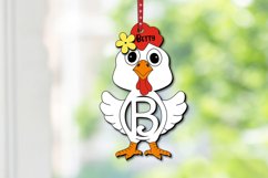 Letter B Chicken Easter Basket Name Tag Holiday Ornament SVG Product Image 2