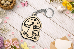SVG Mushrooms Spring Keychain Laser Gift Summer Present Product Image 2