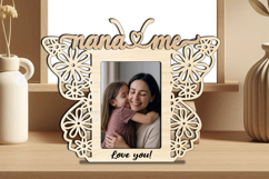 SVG Butterfly Nana and Me Photo Frame Laser Design Gift Home Product Image 2
