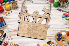 Kid Coloring Father’s Day Gift Laser SVG DIY Wooden Ornament Product Image 3
