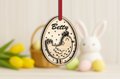 Easter Chicken Egg Basket Name Tag Ornament SVG Laser Gift Product Image 2