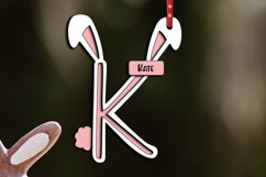 Easter Letter K Laser Basket Tag Ornament SVG Bunny Cut Gift Product Image 2