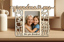 Grandma and Me Autumn SVG Photo Frame Grandkids Laser Gift Product Image 2
