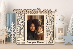 Holiday Winter Mama Me SVG Photo Frame Gift Laser Christmas Product Image 2