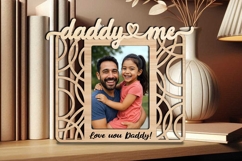 Daddy Me SVG Circle Model Abstract Photo Frame Laser Gift Product Image 2