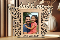 SVG Rose Butterfly Dad and Me Photo Frame Home Laser Gift Product Image 2