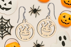 Halloween Witch Cauldron Bubbling Earrings SVG Laser Present Product Image 3
