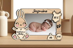 Bunny Laser SVG Baby Photo Newborn Frame Home Decor Sign Product Image 2