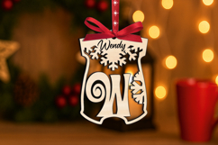 SVG Baby Bodysuit Letter W Laser Christmas Ornament Newborn Product Image 2