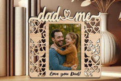 SVG Dad and Me Hears Photo Frame Laser Home Present Gift Product Image 2