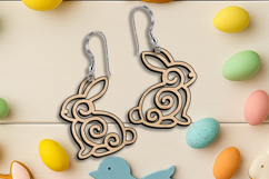 Cute Bunny Easter Earrings Rabbit Accessory Laser SVG Gift Product Image 2