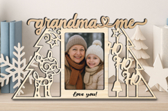 Grandma and Me SVG Ho-Ho-Ho Deer Christmas Photo Frame Laser Product Image 2