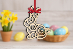 Holiday Bunny Easter Ornament Laser Cut Present Animal Gift Product Image 2