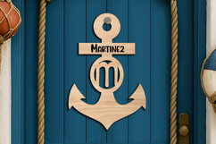 Sea SVG Letter M Alphabet Door Hanger Anchor Nautical Family Product Image 2