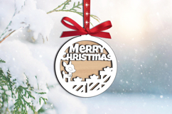 Merry Christmas Laser SVG Holiday Deer Present Ornament Gift Product Image 2