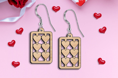 Valentine Many Hearts Earrings SVG Laser Love gift Romantic Product Image 2