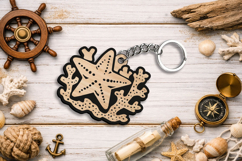 Starfish Ocean Sea Beach Keychain Gift SVG Laser Maritime Product Image 2