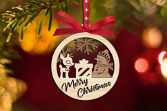 SVG Merry Christmas Deer Gift Snowman Ornament Laser Decor Product Image 2