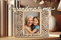 SVG Jungle Leaves Grandma Me Design Laser Gift Photo Frame Product Image 2