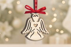 Laser SVG Angel Christmas Holy Tree Ornament Holiday Present Product Image 3