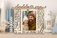 Holiday Winter SVG Daddy Me Photo Frame Laser Christmas Gift Product Image 3
