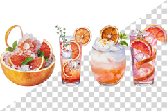 Red Grapefruit Desserts PNG | Watercolor Clipart Ade Drink Product Image 2