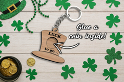 Leprechaun Hat Coin Holder Keychain SVG Patrick Day Laser Product Image 2