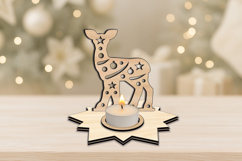 Fawn Holiday Pattern Candle Holder SVG Christmas Present Product Image 2