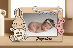 Rabbit Bunny Laser SVG Baby Photo Newborn Frame Sign Present Product Image 2